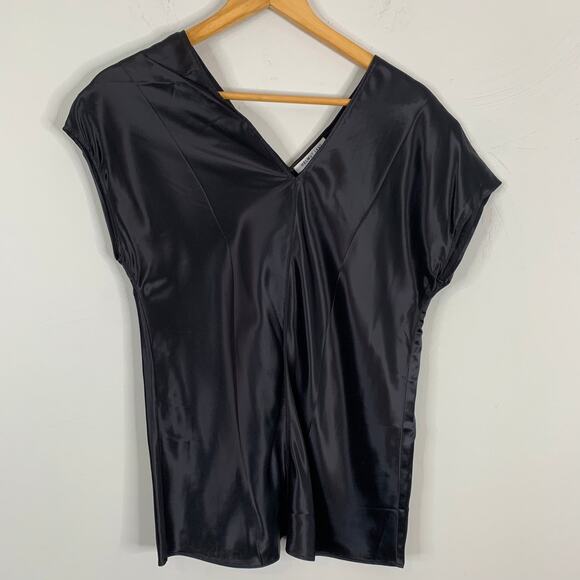 Helmut Lang Asymmetric Viscose Black Top - Picture 3 of 8